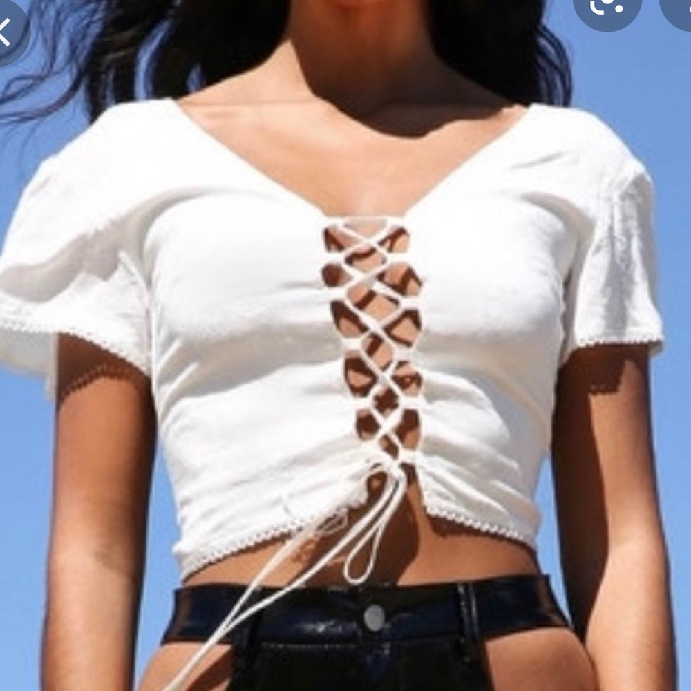 I AM GIA - White Lace top